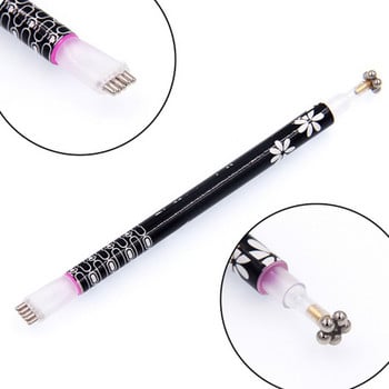 Nail Art Magnet Stick Cat Eyes Double Headed Magnet Polish Gel UV Ισχυρό μαγνητικό στυλό Εργαλεία μανικιούρ 3 Χρώμα Μαγνητικό ραβδί νυχιών