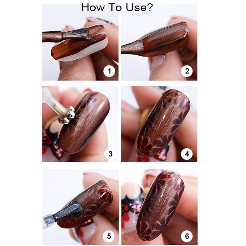 Nail Art Magnet Stick Mačje oči Dvostruki Magnet Polish UV Gel Snažna magnetska olovka Alati za manikuru 3 boje Magnetski štapić za nokte