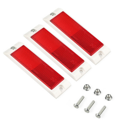 AOHEWEI 3x stražnje reflektirajuće trake, reflektori upozorenja, pričvršćivanje vijcima na prikolici, kamionu, karavanu, motociklu, repu, bočnim položajima, crvena