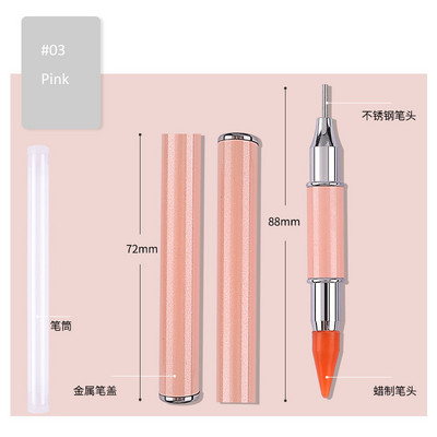1PC Nail DIY Art Dual-ended Diamond Point Dril Pen Picking Alat za nokte Rhinestones Gems Sticky Picker Voštana olovka Alati za manikuru