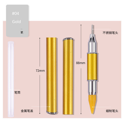 1PC Nail DIY Art Dual-ended Diamond Point Dril Pen Picking Alat za nokte Rhinestones Gems Sticky Picker Voštana olovka Alati za manikuru