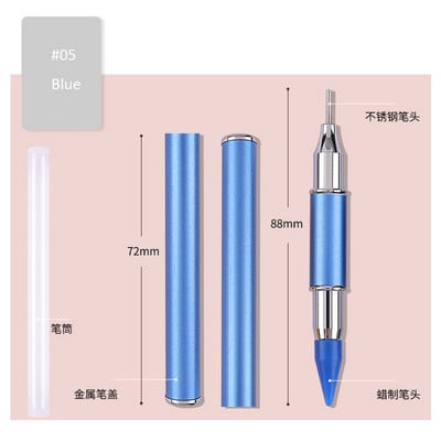 1PC Nail DIY Art Dual-ended Diamond Point Dril Pen Picking Alat za nokte Rhinestones Gems Sticky Picker Voštana olovka Alati za manikuru