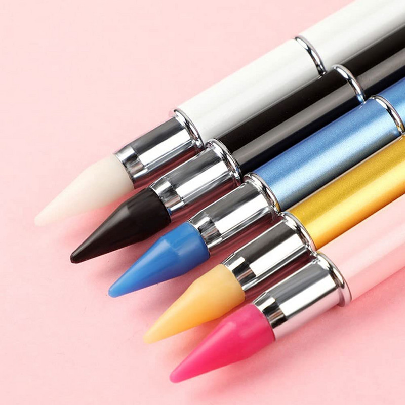 1PC Nail DIY Art Dual-ended Diamond Point Dril Pen Picking Alat za nokte Rhinestones Gems Sticky Picker Voštana olovka Alati za manikuru