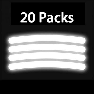 20 бр. Високо отразяващ стикер за главина на колелото на автомобила Универсална рефлексна лента Светлоотразителна лента за автомобилен багажник Мотоциклет SUV Нощно шофиране