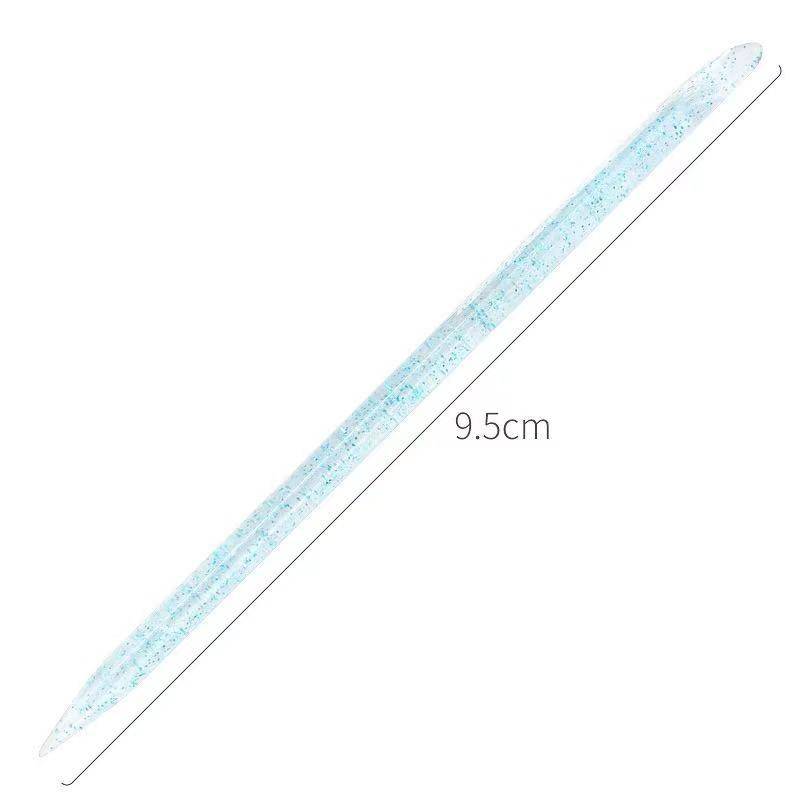 50/PACK Professzionális körömpontozó szerszám 9,5x0,4 cm-es, kétfejű gyöngyök drágakövek, csapszedő kutikula toló felszedőpont fúró 7 szín