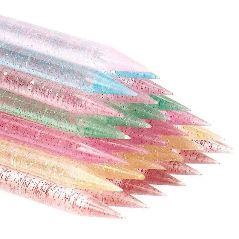 50/PACK Professzionális körömpontozó szerszám 9,5x0,4 cm-es, kétfejű gyöngyök drágakövek, csapszedő kutikula toló felszedőpont fúró 7 szín