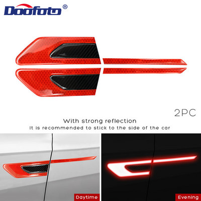 Doofoto 2 τμχ 3D Αυτοκόλλητο Αυτοκόλλητο Ανακλαστική Αυτοκόλλητη Ταινία Φτερό Φτερό Προειδοποιητικό Προφυλακτήρα Λωρίδα ασφαλείας Ανακλαστήρας Διακοσμητικό Αυτοκόλλητο Universal