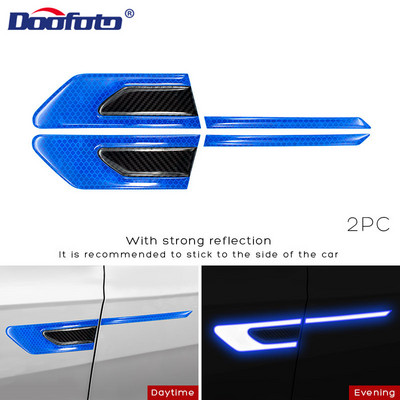 Doofoto 2 τμχ 3D Αυτοκόλλητο Αυτοκόλλητο Ανακλαστική Αυτοκόλλητη Ταινία Φτερό Φτερό Προειδοποιητικό Προφυλακτήρα Λωρίδα ασφαλείας Ανακλαστήρας Διακοσμητικό Αυτοκόλλητο Universal