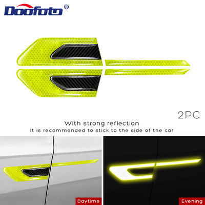 Doofoto 2 τμχ 3D Αυτοκόλλητο Αυτοκόλλητο Ανακλαστική Αυτοκόλλητη Ταινία Φτερό Φτερό Προειδοποιητικό Προφυλακτήρα Λωρίδα ασφαλείας Ανακλαστήρας Διακοσμητικό Αυτοκόλλητο Universal