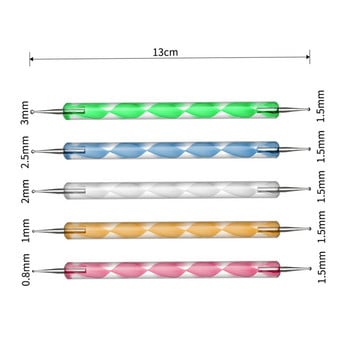 5 бр./компл. пастел за нокти, точка за пробиване, точка за пробиване, цвете, самозалепващи се скъпоценни камъни, пробиване на кристали, пробиване на нокти, молив, инструмент #TB03