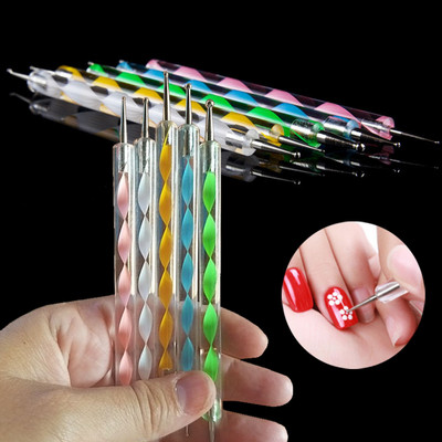 5Pcs/Set Crayon Nail Dotting Pen Point Dril Point Cvjetić Samoljepljivi dragulji Rhinestones Bušenje Nail Picker Alat #TB03