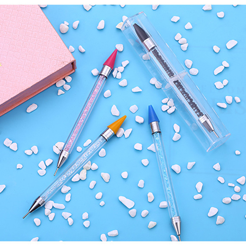 1PC Dvostruka olovka za točkice za nokte Akrilna metalna olovka za točkice od voska Piker za manikuru Alat za crtanje noktiju