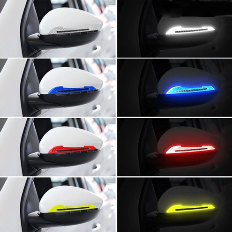 2 db Cars Deco Fényvisszaverő csíkok szalag matricák Hátsó tükör biztonsági figyelmeztető tábla matricák autó dekorációs kiegészítők
