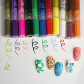 Μανικιούρ Εργαλεία ομορφιάς Nail Art Drawing Στυλό Γκράφιτι Ακρυλικό Αδιάβροχο Επενδύσεις Ζωγραφικής DIY Flower 3D Abstract Lines Nail Art Beauty Tools