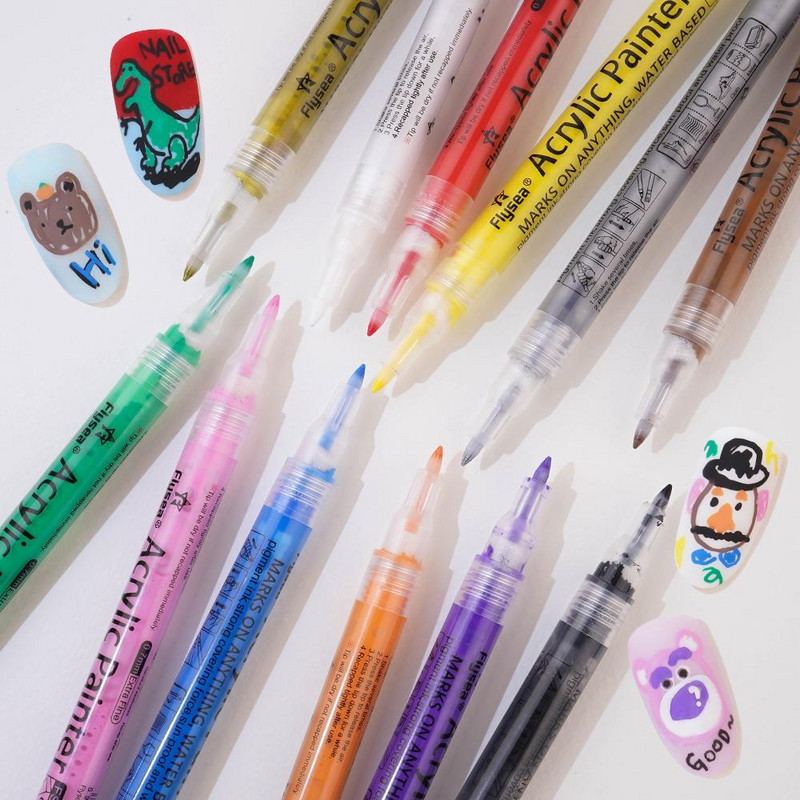 Nail Art Rajz Toll Graffiti Akril Vízálló Festés Bélés Barkács Virág 3D Absztrakt Vonalak Nail Art Szépség Eszközök Manikűr