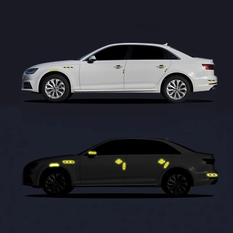 6db/Szett autós fényvisszaverő matricák, karcolásgátló biztonsági figyelmeztető matrica teherautó-autómotorokhoz, autós kiegészítőkhöz