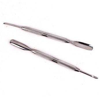 Dead Skin Cut 3 τμχ/σετ Ασημί 2 άκρες Nail Pusher Nail Spoon Cuticle Pushers Scissor Set Manicure Art Tools
