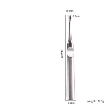 Средство за премахване на мъртва кожа от неръждаема стомана Дръжка за натискане на кожички Нож Вилица за маникюр Тример V-образен инструмент за грижа за ноктите Инструменти за избутване на кожички