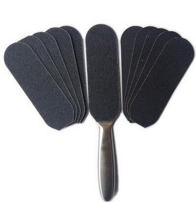 Dvipusis pėdų priežiūros įrankis Pėdų rasp dildė nuospaudų valiklis pedikiūras nerūdijančio plieno rankena švitrinis popierius su 10 vnt švitriniu popieriumi