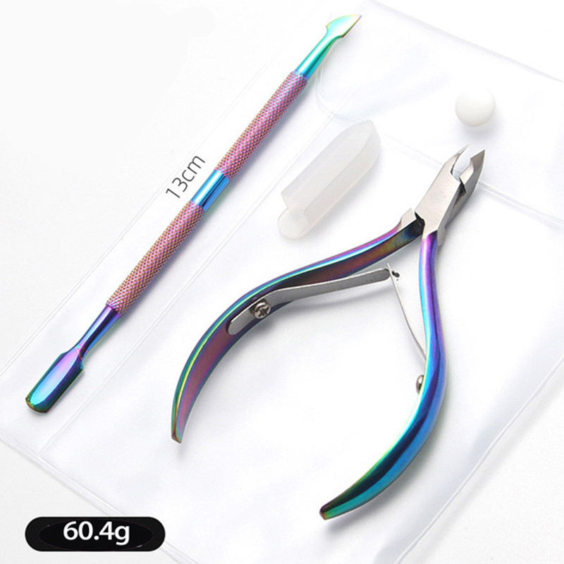 BQAN Πολύχρωμο Πεντικιούρ Καθαριστικό Εργαλεία Καλλιτεχνίας Νυχιών από ανοξείδωτο ατσάλι, πολύχρωμο, καθαριστικό νυχιών