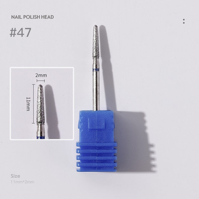 Deimantinės odelių nagų kirpimo priemonės, skirtos E-File manikiūro nagų grąžtams 3/32 colių nagų šlifuoklio antgaliai salono nagų priežiūros reikmenims