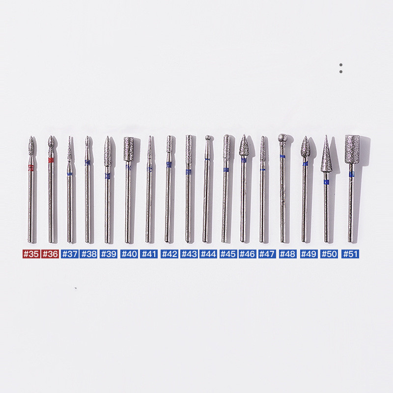 Deimantinės odelių nagų kirpimo priemonės, skirtos E-File manikiūro nagų grąžtams 3/32 colių nagų šlifuoklio antgaliai salono nagų priežiūros reikmenims