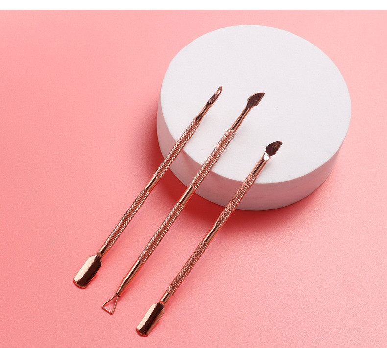 3 Styles Cuticle Pusher körömlakk eltávolító gél körömlakk lehúzó kaparó rozsdamentes acél tiszta manikűr eszközök körmökhöz