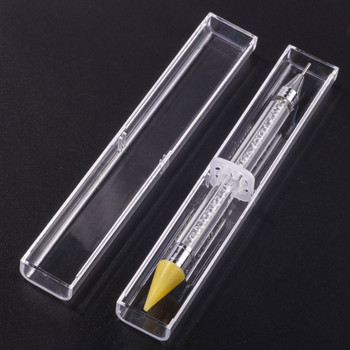 1 бр. Химикалка за нокти с два края, кристални мъниста, дръжка, премахване на шипове от кристали, восъчен молив, маникюр, инструменти за бране на нокти