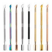 Nagu lakas noņēmējs nerūsējošā tērauda kutikulas spiedējs divpusējs atmirušās ādas noņemšanas līdzeklis nagu vīlīte nagu kopšanai manikīra pedikīra rīks