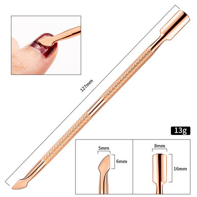 Nagu lakas noņēmējs nerūsējošā tērauda kutikulas spiedējs divpusējs atmirušās ādas noņemšanas līdzeklis nagu vīlīte nagu kopšanai manikīra pedikīra rīks