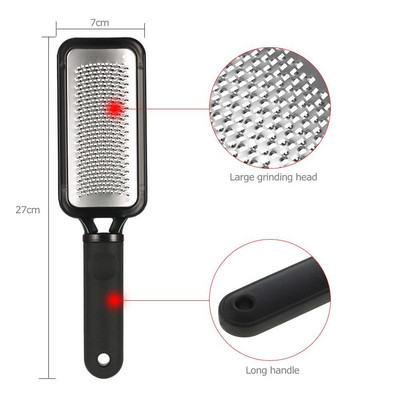Pedikīra pēdu vīles skrāpis Callus Dead Skin Remover Nerūsējošais tērauds Pārnēsājams Rasp Colossal pēdu rīve Skruberis Mitrās, sausās pēdas kopšana