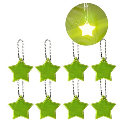 8db Fényvisszaverő kulcstartó Stars Gear fényvisszaverő medál táskákhoz Csík gyermekbiztonsági fényvisszaverők kulcstartók éjszakai biztonsági kiegészítők