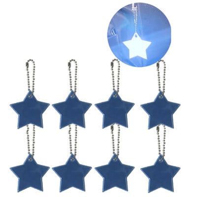 8db Fényvisszaverő kulcstartó Stars Gear fényvisszaverő medál táskákhoz Csík gyermekbiztonsági fényvisszaverők kulcstartók éjszakai biztonsági kiegészítők