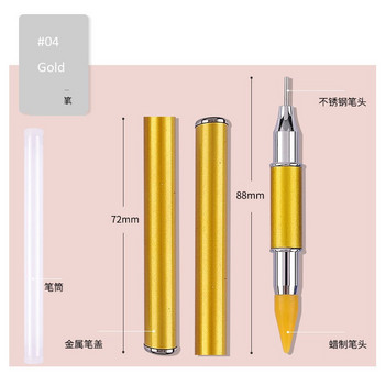 1 бр. Химикалка за нокти, молив със стрази, Декорация от скъпоценни камъни, Восъчна писалка Кристална диамантена пикалка за ноктопластика Направи си сам инструмент за пунктиране
