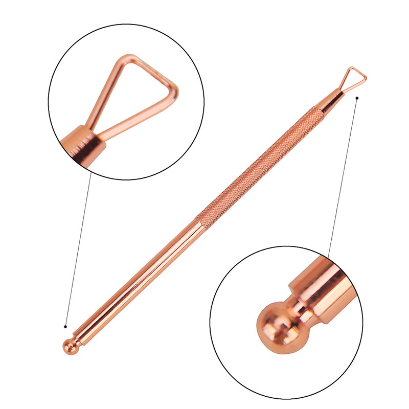 3db/táska Rose Gold Pro rozsdamentes acél kutikula eltávolító nyomó olló körömszerszám szett Finger Dead Skin csipeszvágó