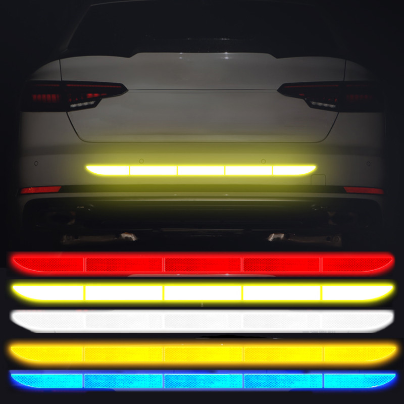 5Pcs/set Sigurnosne snažne reflektirajuće trake Reflektirajuća naljepnica za automobil Traka upozorenja Naljepnice za reflektirajuću traku za automobil Dodatna oprema za eksterijer automobila