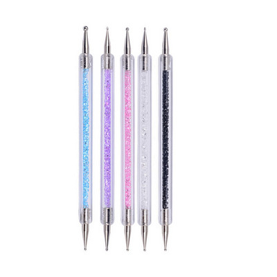 20 db Nail Art Ecset Design Tipp Festmény Rajz Faragás Pöttyös Toll Építő Lapos Legyező Bélés Akril Gél UV Lakk Eszköz manikűr
