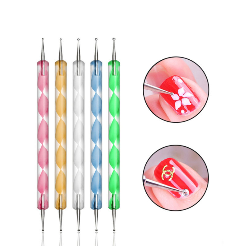 20 db Nail Art Ecset Design Tipp Festmény Rajz Faragás Pöttyös Toll Építő Lapos Legyező Bélés Akril Gél UV Lakk Eszköz manikűr
