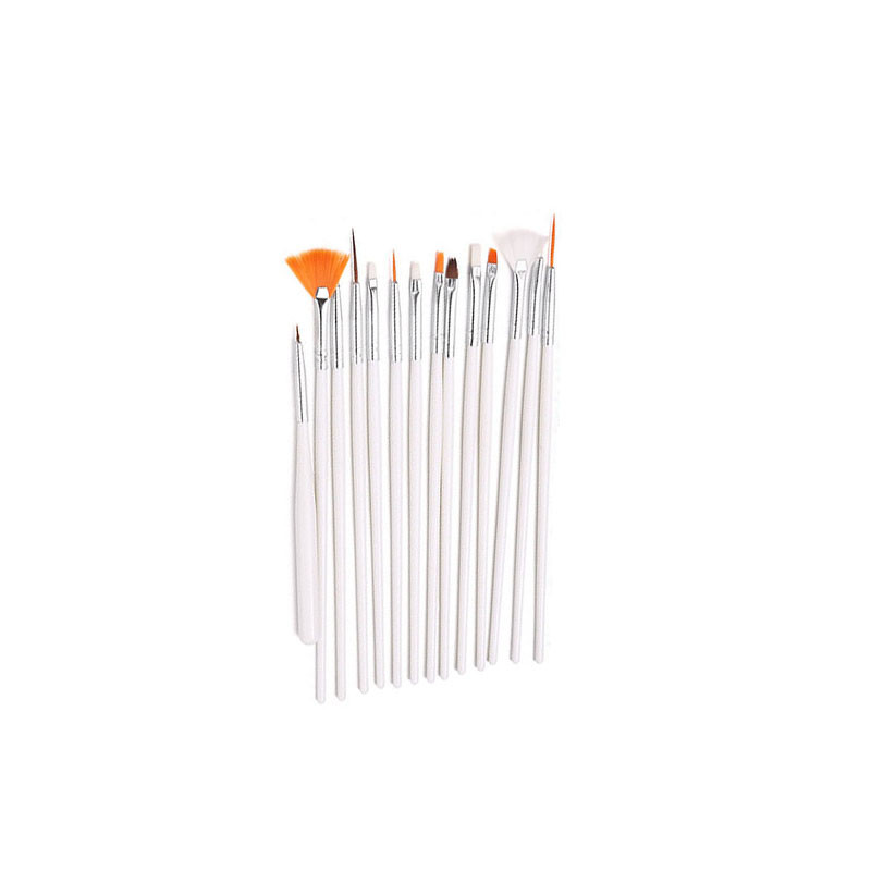 20 db Nail Art Ecset Design Tipp Festmény Rajz Faragás Pöttyös Toll Építő Lapos Legyező Bélés Akril Gél UV Lakk Eszköz manikűr