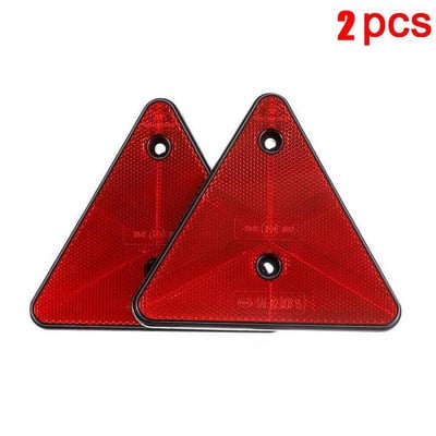 2 τμχ Triangle Reflector Κόκκινοι ανακλαστικοί τριγωνικοί ανακλαστήρες προειδοποίησης ασφαλείας για τρέιλερ RV Camper Caravan Truck Tractor Boat