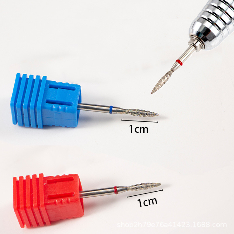 Tornado plameno glodalo za manikuru 3/32" (2,35 mm) standardne vrhove za brušenje noktiju sa spiralnom česticom za Efile crveno plavo