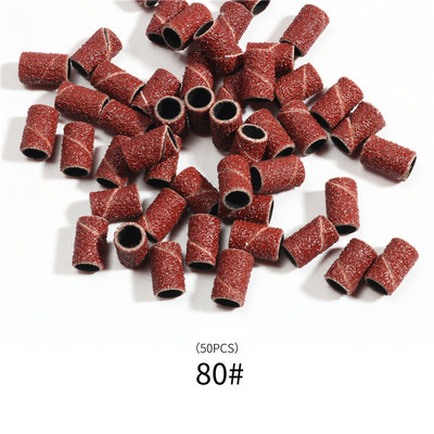 50/100/210db Szerelt hengeres csiszolófejek Csiszolóhüvelyek Csiszolósapkaszalagok 80# 120# 180# körömfúró manikűrszerszámokhoz