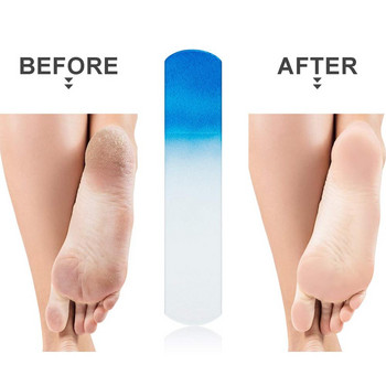 Стъклена пила за крака - Инструмент за премахване на мазоли с кристална пила за педикюр, инструмент за премахване на твърда кожа за гладки ръце и крака с Nano