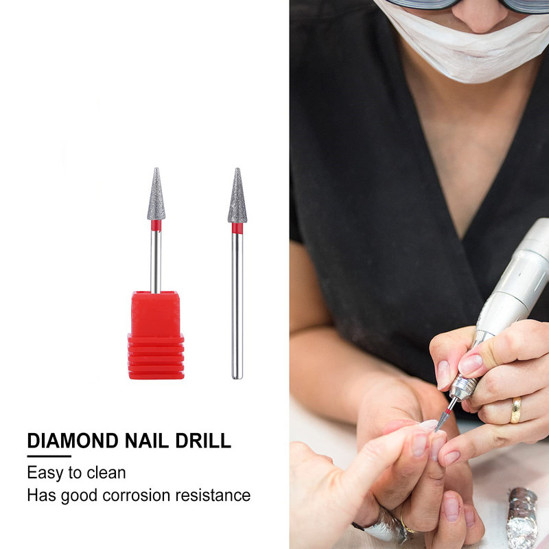 3/32" kúpos gyémánt körömfúró forgó kutikula Clean Burr Nail Art reszelő elektromos fúrógép manikűr pedikűr eszközhöz