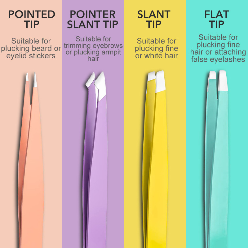 1kom 4 boje Profesionalne pincete za obrve Trimer Profiler za obrve S lica i nosa Uklanjanje dlačica Alati za skidanje šminke