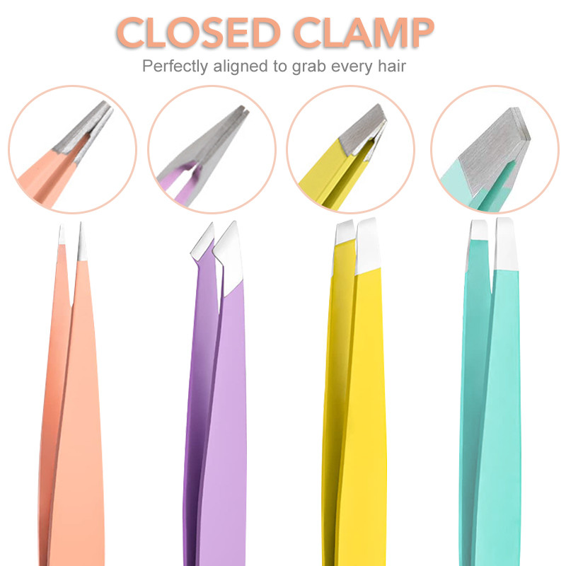 1kom 4 boje Profesionalne pincete za obrve Trimer Profiler za obrve S lica i nosa Uklanjanje dlačica Alati za skidanje šminke