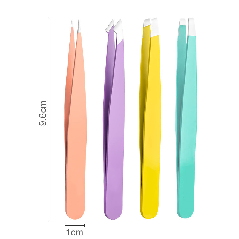 1kom 4 boje Profesionalne pincete za obrve Trimer Profiler za obrve S lica i nosa Uklanjanje dlačica Alati za skidanje šminke