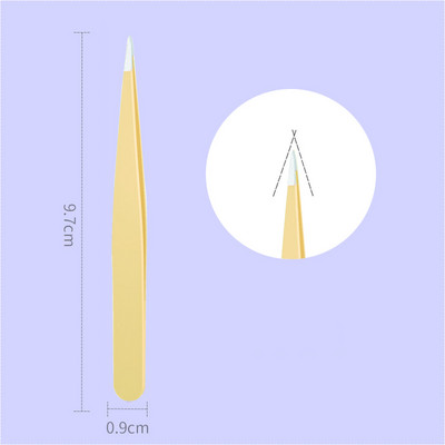 1kom pinceta za obrve Precizno čupanje finih dlačica Čupanje dlačica za bradu Štipaljke za obrve od nehrđajućeg čelika Alat za šminkanje