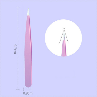 1kom pinceta za obrve Precizno čupanje finih dlačica Čupanje dlačica za bradu Štipaljke za obrve od nehrđajućeg čelika Alat za šminkanje