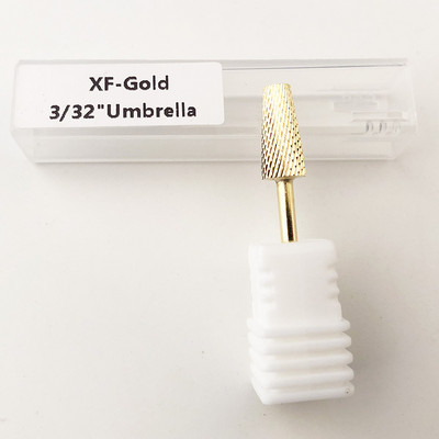 Kúpos hordós szögfúró, 3/32" (2,35 mm) volfrámkabinos körömdíszítő elektromos körömfúrógéphez (finom, arany)